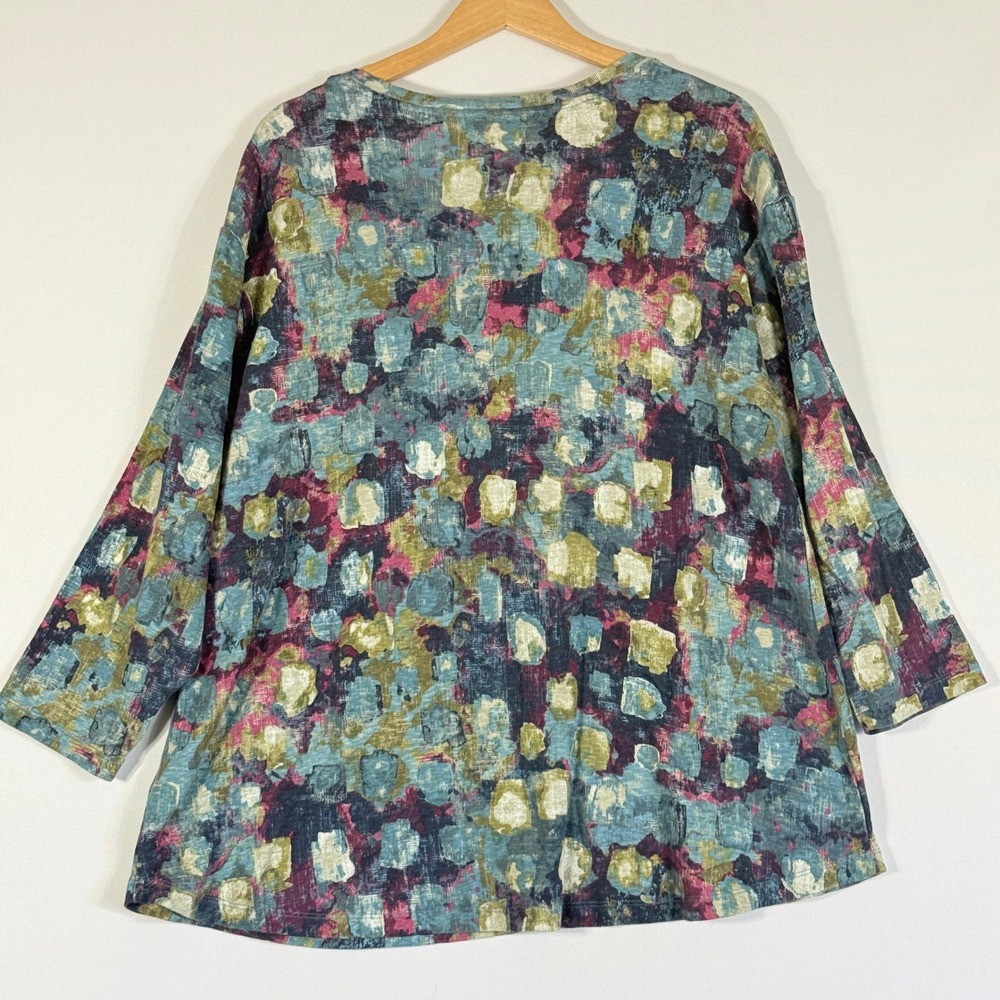 Habitat Large Shirt Women Artsy Lagenlook Boho Slub Knit Relaxed Coastal Boho - Picture 4 of 7